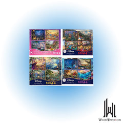 Puzzle - 4 in 1 Cinderella / Mickey and Minnie / The Lion King / The Little Mermaid 500pc