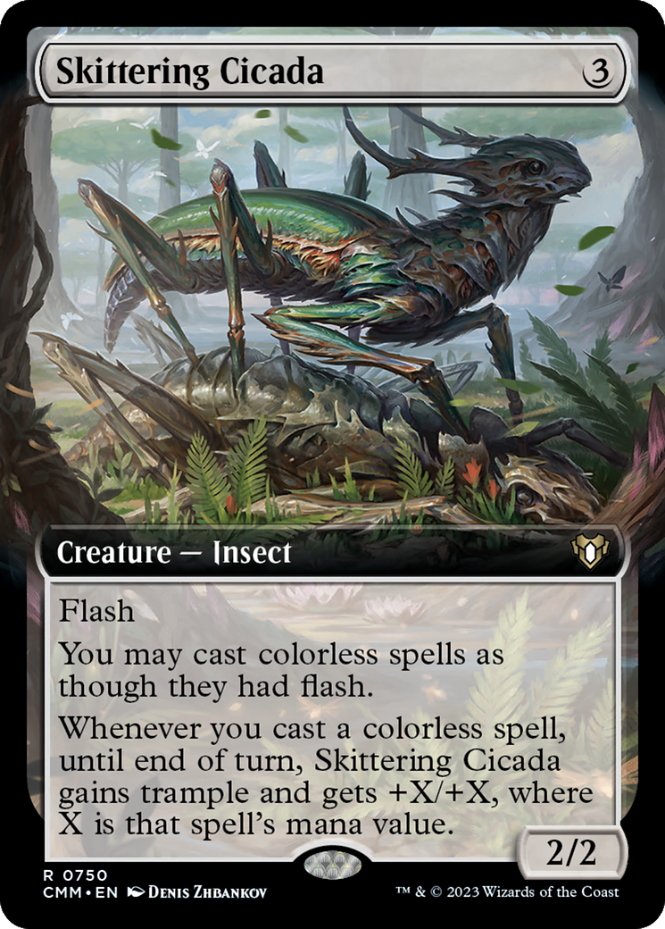 Skittering Cicada (0750) (Extended Art) - Foil