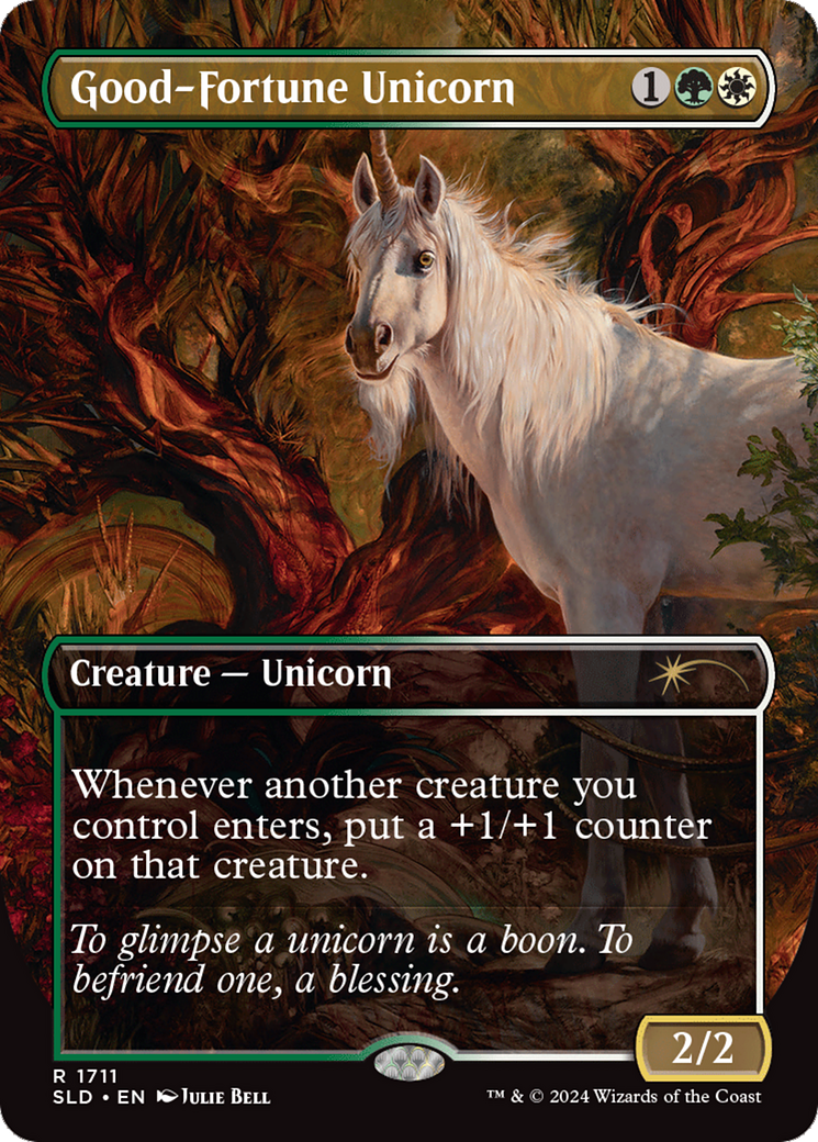 Good-Fortune Unicorn (1711) (Borderless) - Rainbow Foil