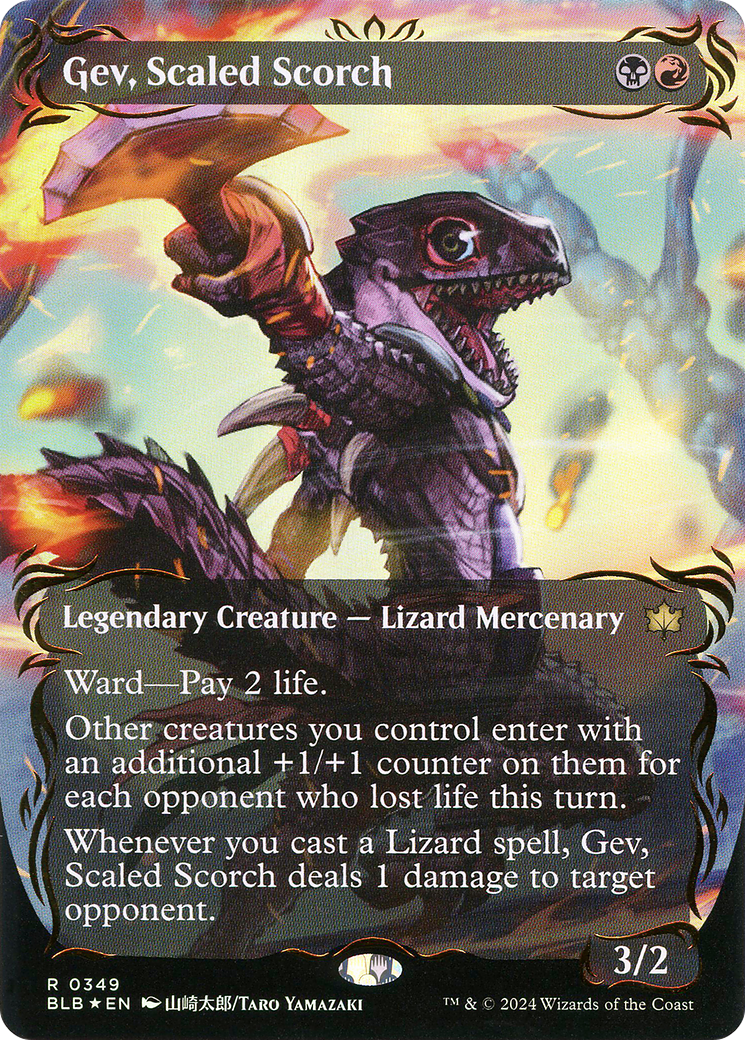 Gev, Scaled Scorch (0349) (Borderless) (Showcase) - Raised Foil