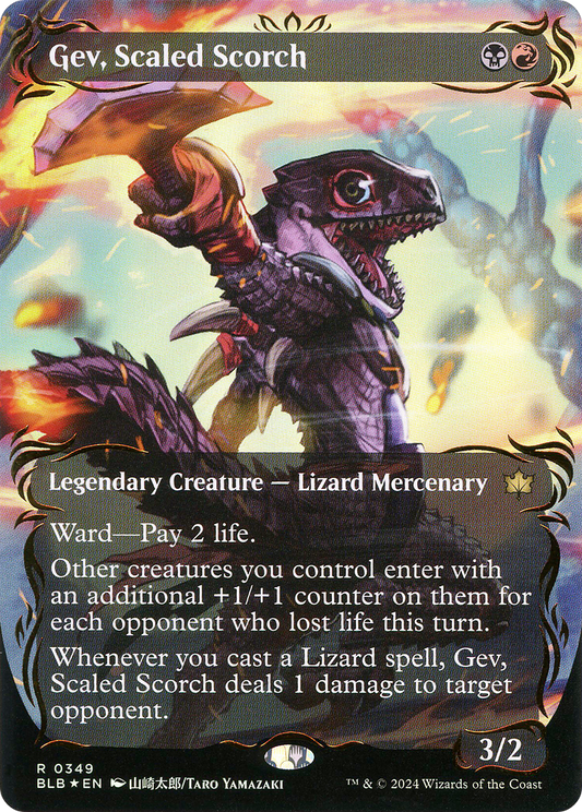 Gev, Scaled Scorch (0349) (Borderless) (Showcase) - Raised Foil