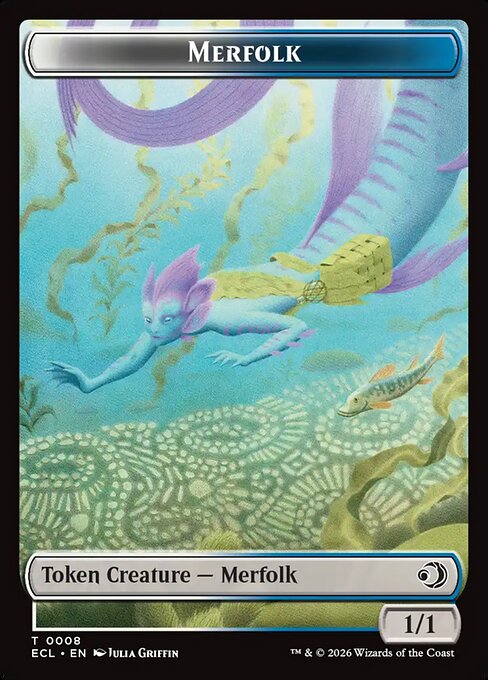 Merfolk (0008) // Worm (0009) Double-Sided Token (TECL)