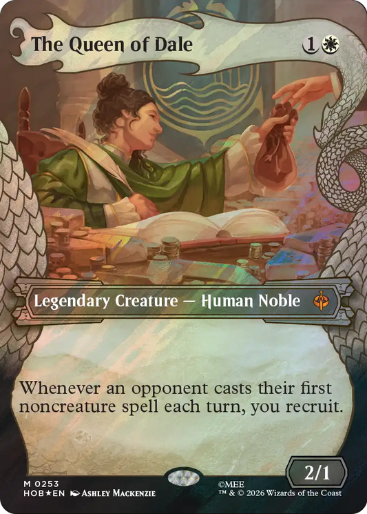 The Queen of Dale (0253) (Borderless) (Dragon Hoard Frame) (HOB) - Surge Foil