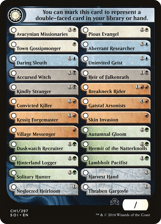 Shadows Over Innistrad Checklist Card (CH1)