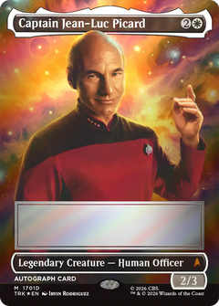 Captain Jean-Luc Picard (1701D) (Borderless) (Signed) (TRK) - Foil