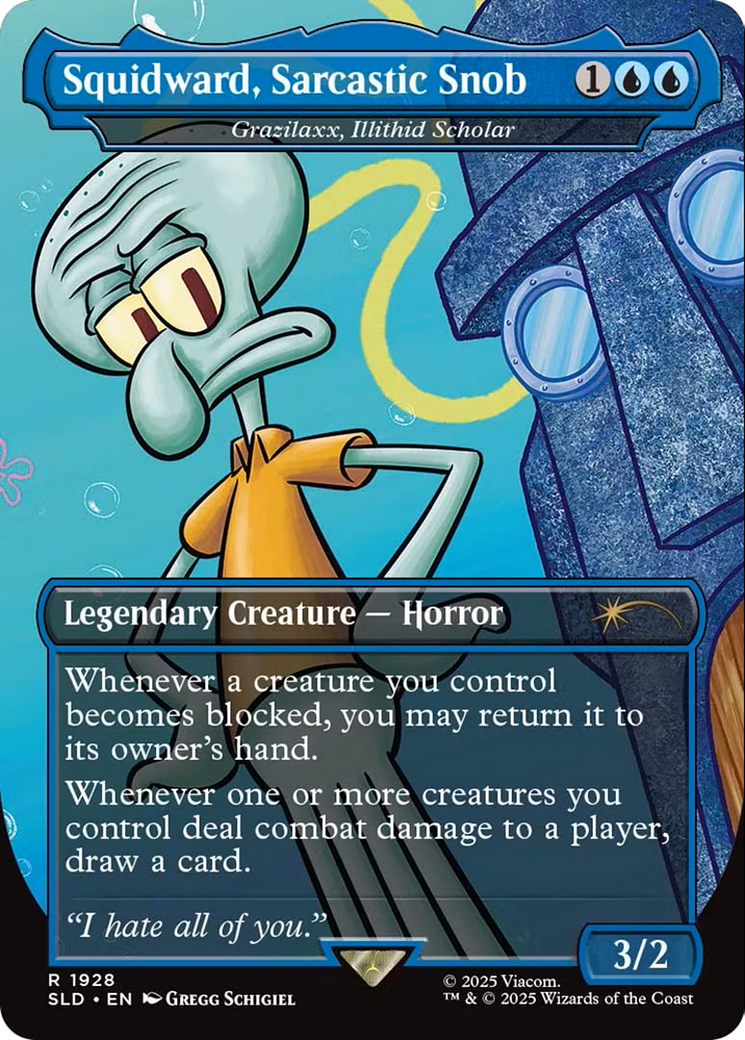 Squidward, Sarcastic Snob [Grazilaxx, Illithid Scholar] (1928) (Borderless) - Foil