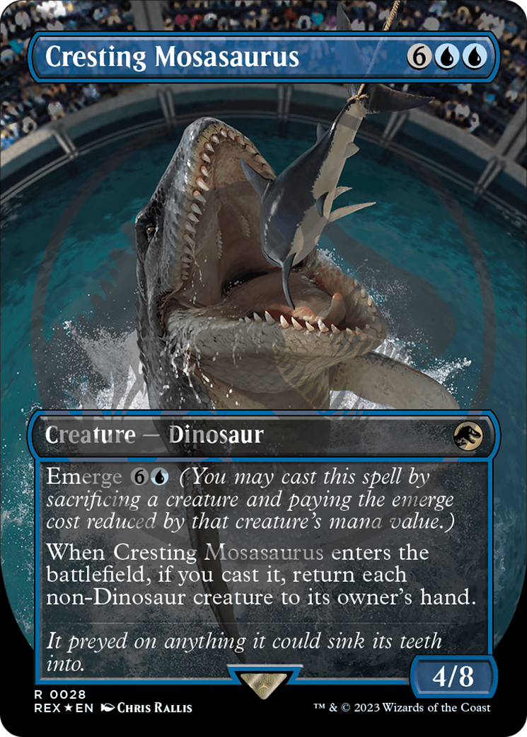 Cresting Mosasaurus (0028) (Borderless) - Foil Emblem