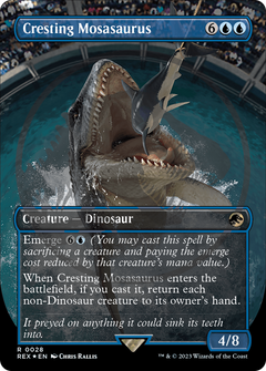 Cresting Mosasaurus (0028) (Borderless) - Foil Emblem