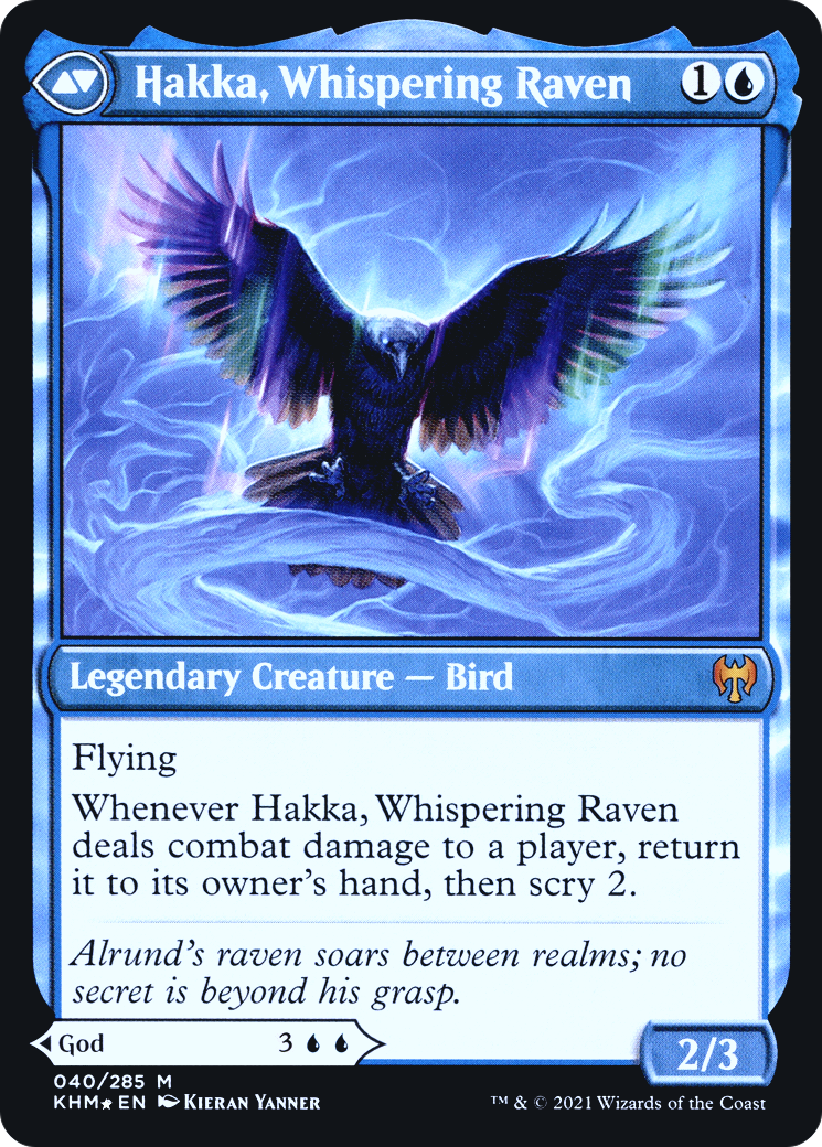 Alrund, God of the Cosmos // Hakka, Whispering Raven (040) (Prerelease) (PKHM) - Foil