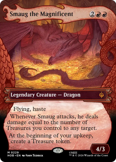 Smaug the Magnificent (0229) (Borderless) (Dragon Hoard Frame) (HOB) - Foil