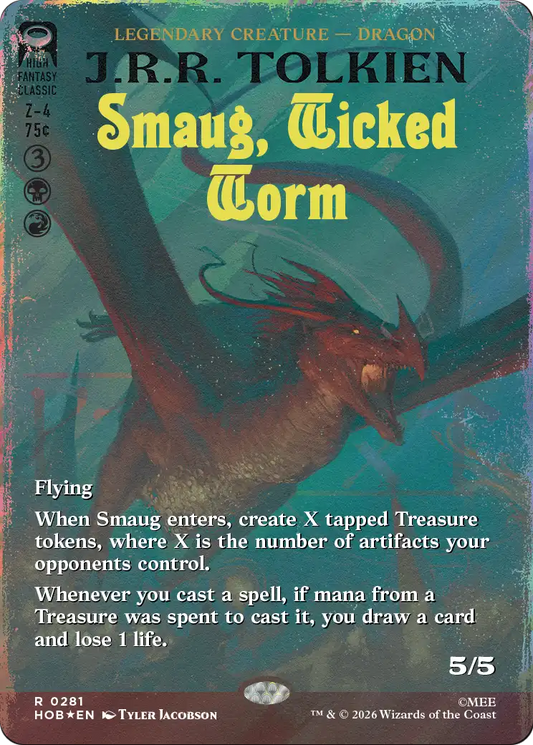 Smaug, Wicked Worm (0281) (Borderless) (Book Cover) (HOB) - Foil