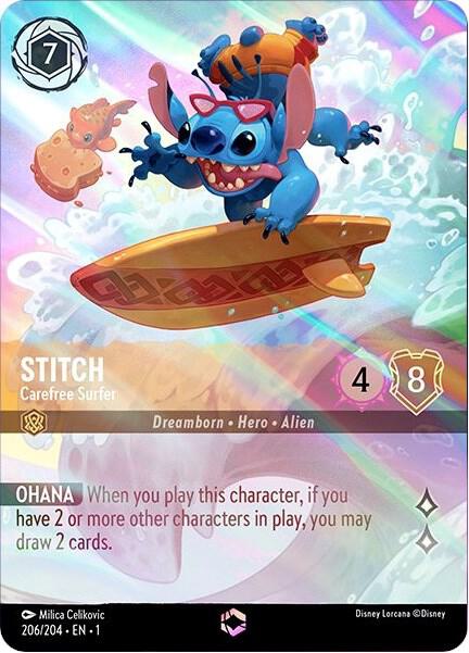Stitch, Carefree Surfer (0206) (Enchanted) - Inkwash Foil
