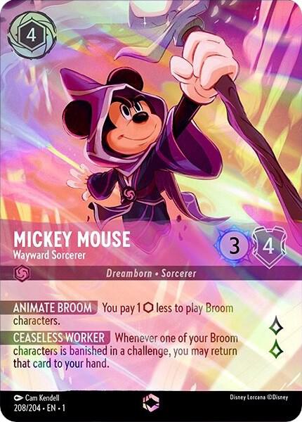 Mickey Mouse, Wayward Sorcerer (0208) (Enchanted) - Inkwash Foil