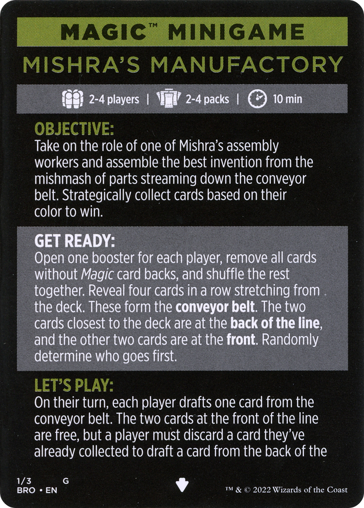 Magic Minigame: Mishra's Manufactory (MBRO)