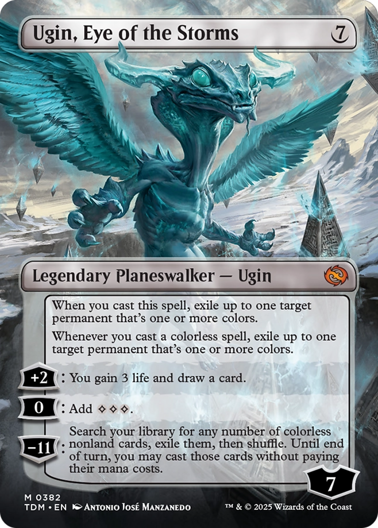 Ugin, Eye of the Storms (0382) (Borderless) (Reversible) (TDM) - Foil