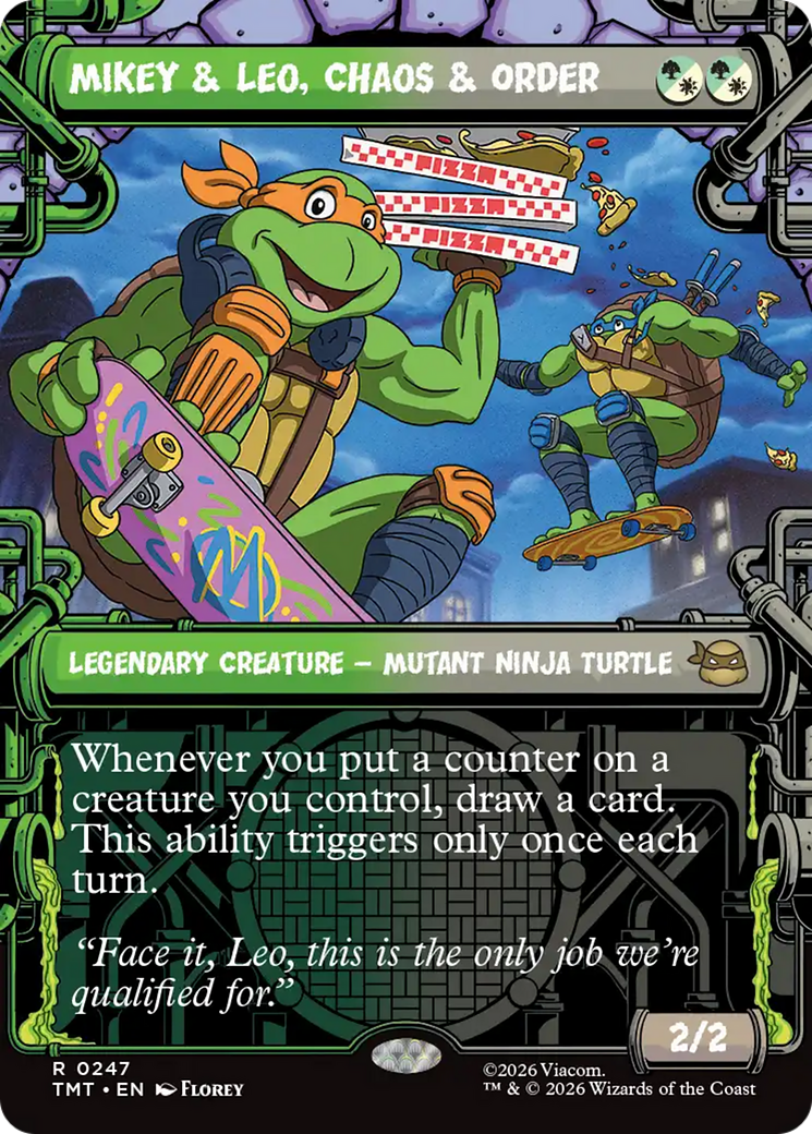 Mikey & Leo, Chaos & Order (0247) (Sewer Frame) (TMT) - Foil