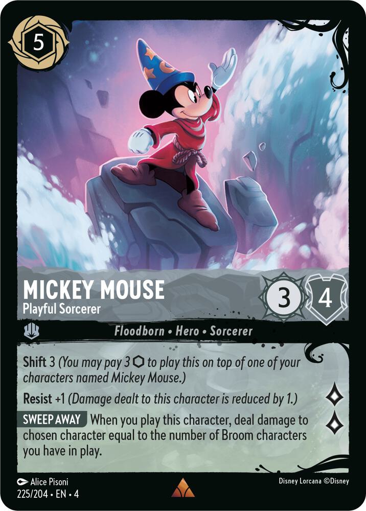 Mickey Mouse, Playful Sorcerer (0225) - Cold Foil
