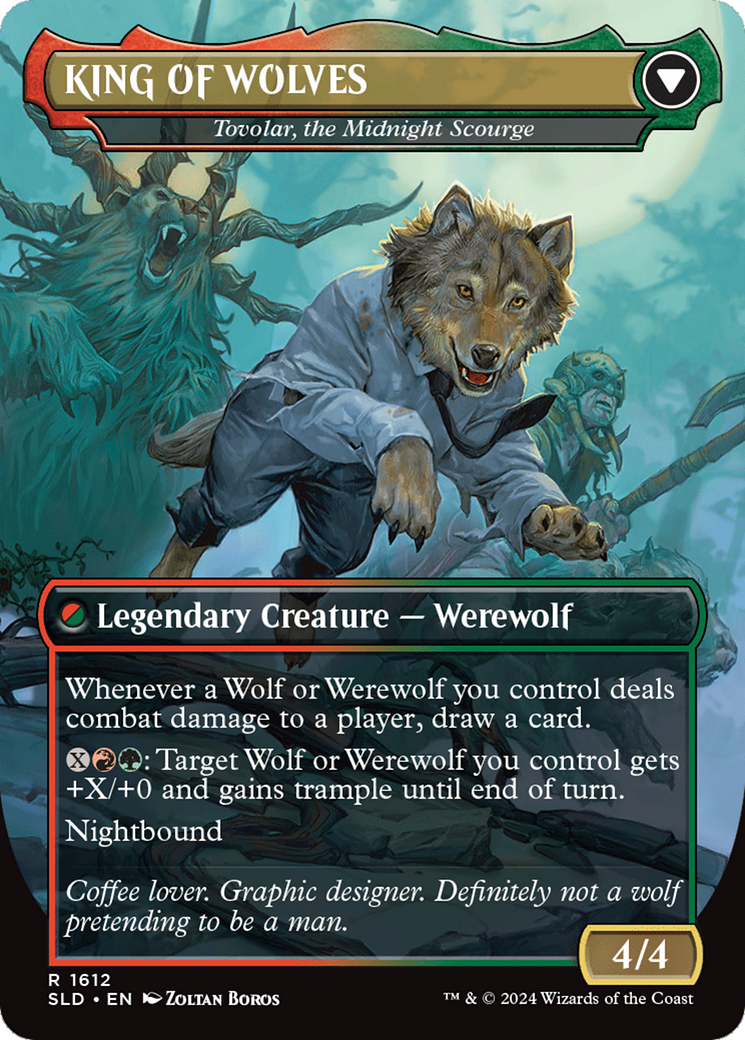 NOT A WOLF // KING OF WOLVES [Tovolar, Dire Overlord // Tovolar, the Midnight Scourge] (1612) (Borderless) (SLD)