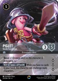 Piglet, Sturdy Swordsman (0221) (Enchanted) - Inkwash Foil