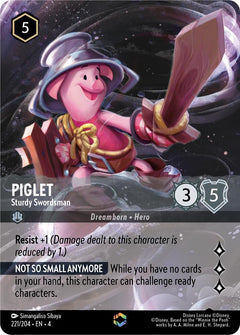 Piglet, Sturdy Swordsman (0221) (Enchanted) - Inkwash Foil