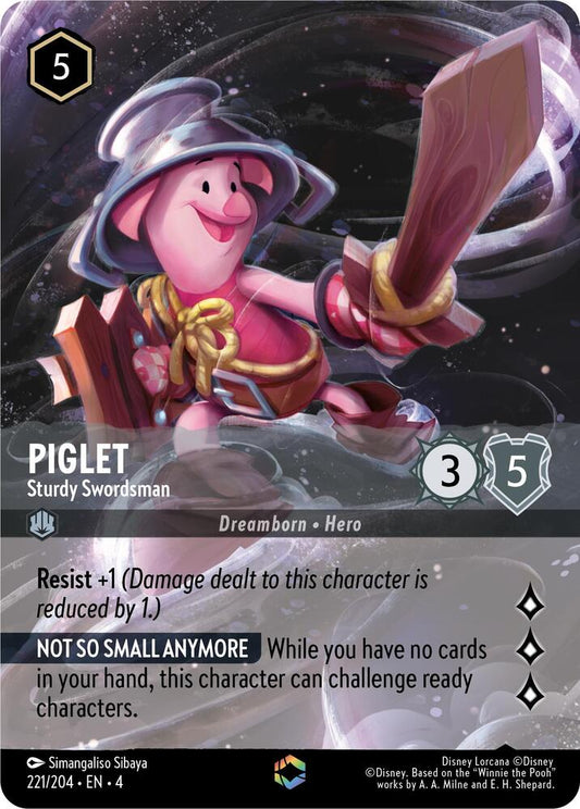 Piglet, Sturdy Swordsman (0221) (Enchanted) - Inkwash Foil