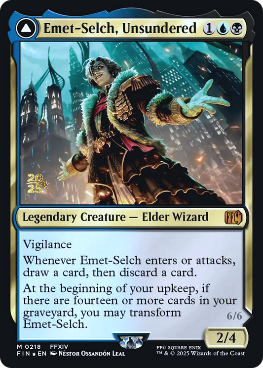 Emet-Selch, Unsundered // Hades, Sorcerer of Eld (0218) (Prerelease) (PFIN) - Foil