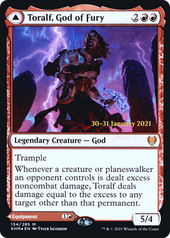 Toralf, God of Fury // Toralf's Hammer (154) (Prerelease) (PKHM) - Foil