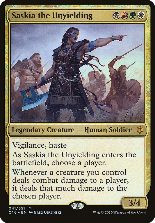 Saskia the Unyielding (Oversized) - Foil