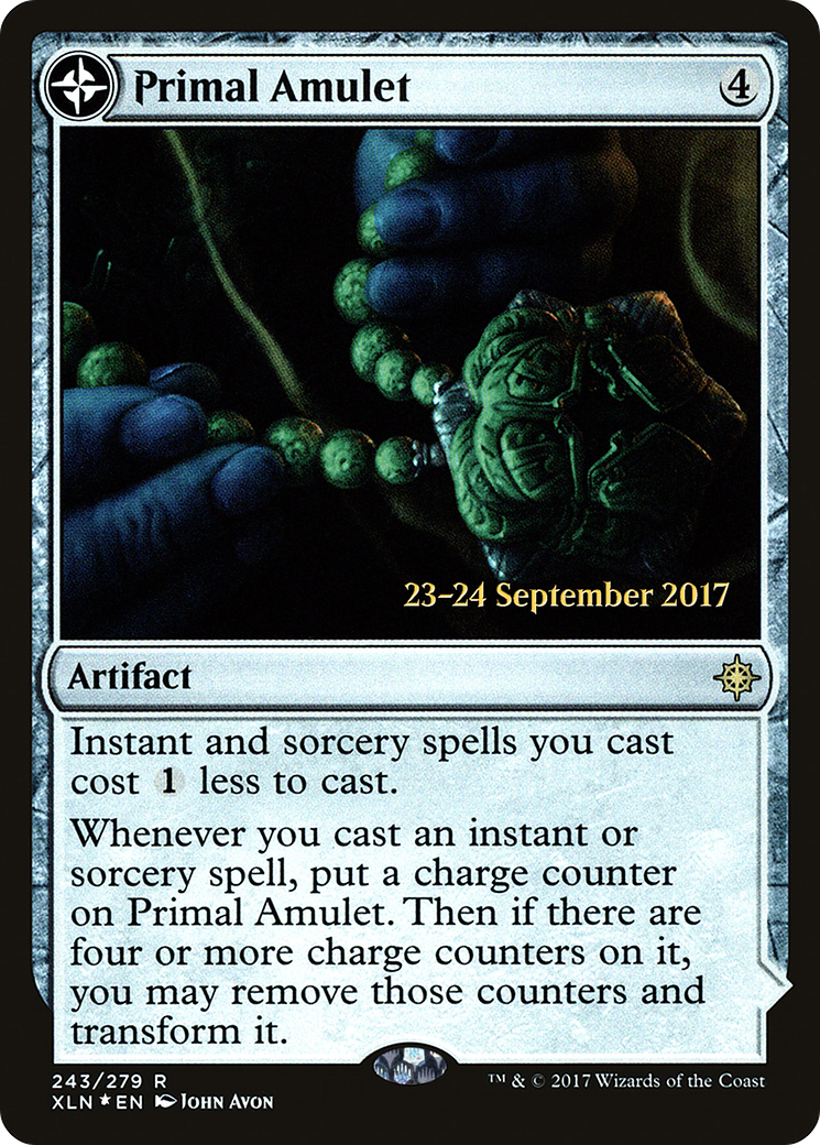 Primal Amulet // Primal Wellspring (243) (Prerelease) (PXLN) - Foil