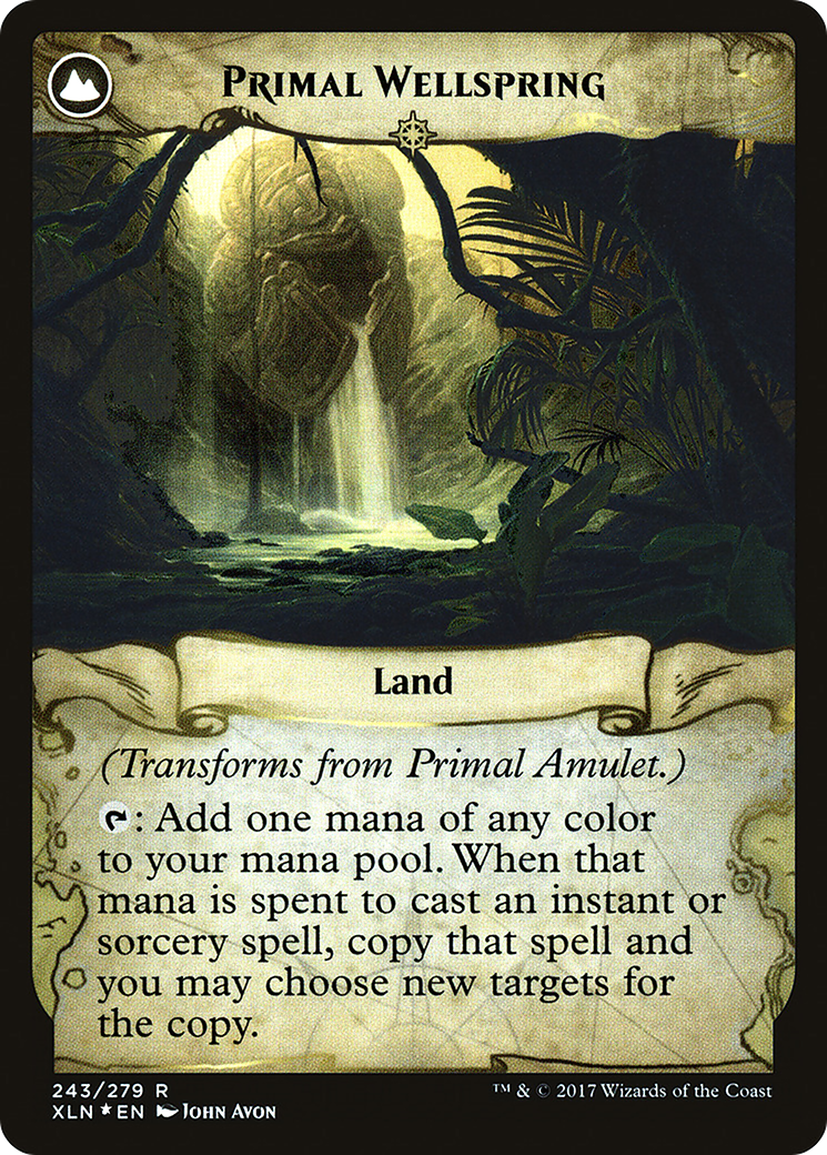 Primal Amulet // Primal Wellspring (243) (Prerelease) (PXLN) - Foil