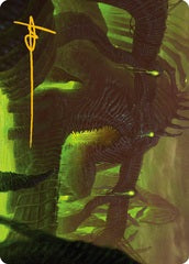 The Dross Pits (58/81) Art Card (AONE) - Gold-Stamped Signature