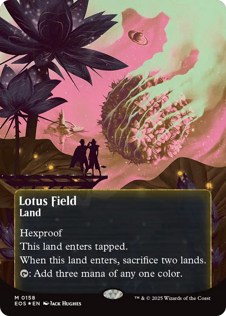 Lotus Field (0158) (Borderless) - Galaxy Foil