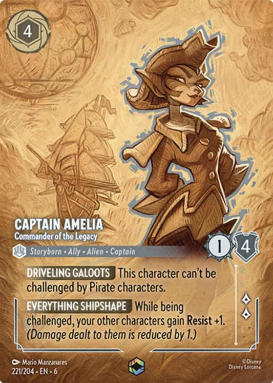 Captain Amelia, Commander of the Legacy (0221) (Enchanted) - Inkwash Foil