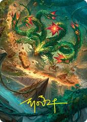 Mossborn Hydra (42/54) Art Card (AFDN) - Gold-Stamped Signature