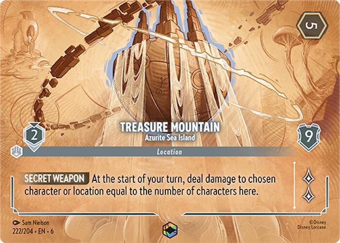 Treasure Mountain, Azurite Sea Island (0222) (Enchanted) - Inkwash Foil