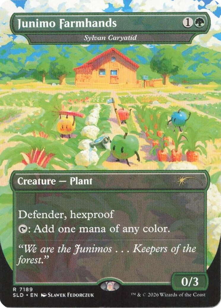 Junimo Farmhands [Sylvan Caryatid] (7189) (Borderless) (SLD) - Foil