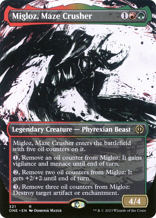 Migloz, Maze Crusher (321) (Borderless) (Showcase) - Foil