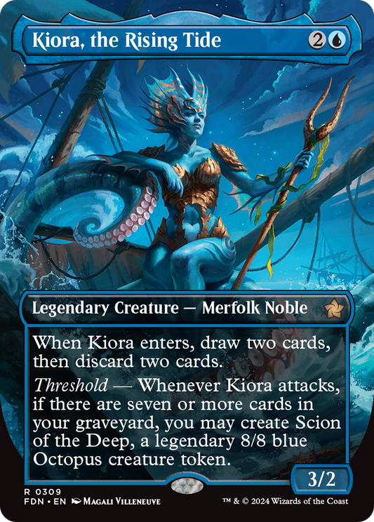 Kiora, the Rising Tide (0309) (Borderless) - Foil