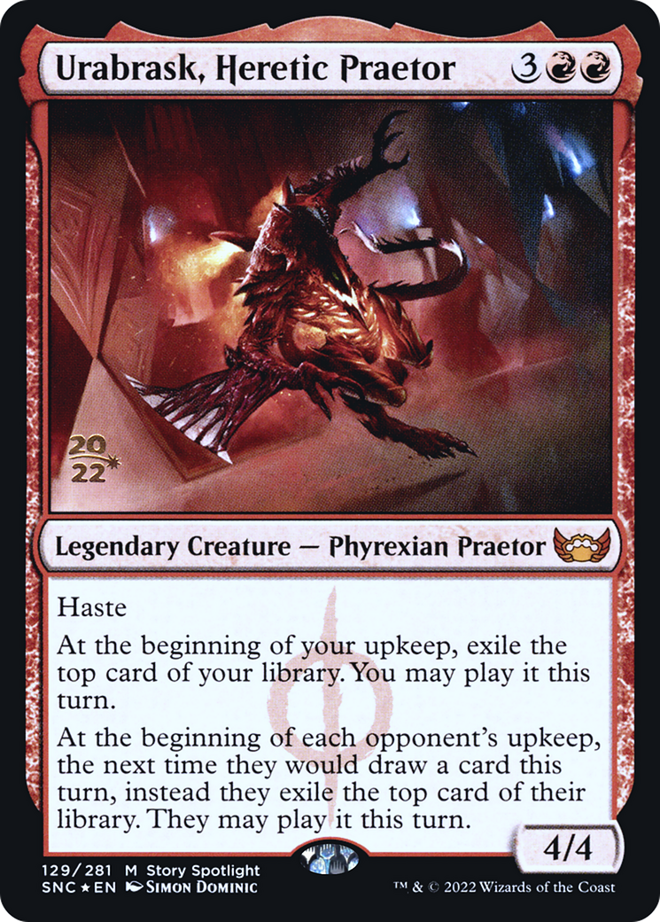 Urabrask, Heretic Praetor (129) (Prerelease) (PSNC) - Foil