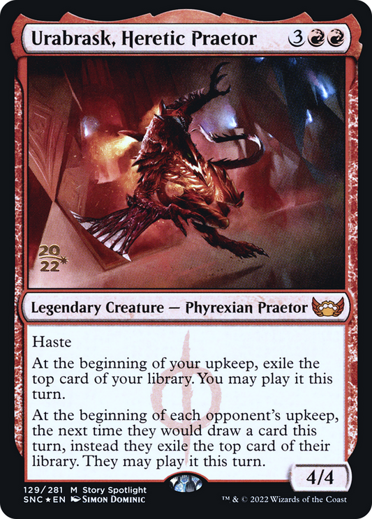 Urabrask, Heretic Praetor (129) (Prerelease) (PSNC) - Foil