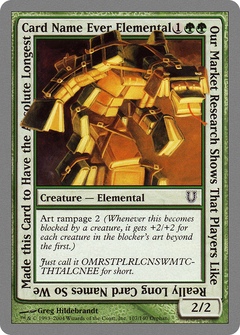 Our Market Research Shows That Players Like Really Long Card Names So We Made this Card to Have the Absolute Longest Card Name Ever Elemental - Foil