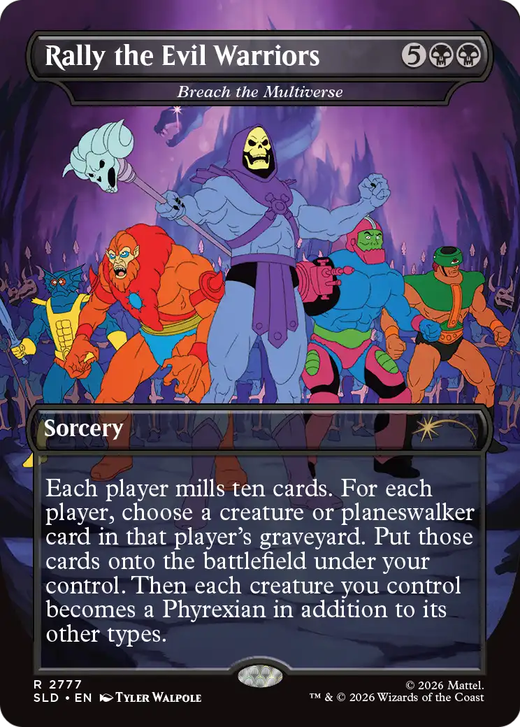 Rally the Evil Warriors [Breach the Multiverse] (2777) (Borderless) (SLD) - Foil