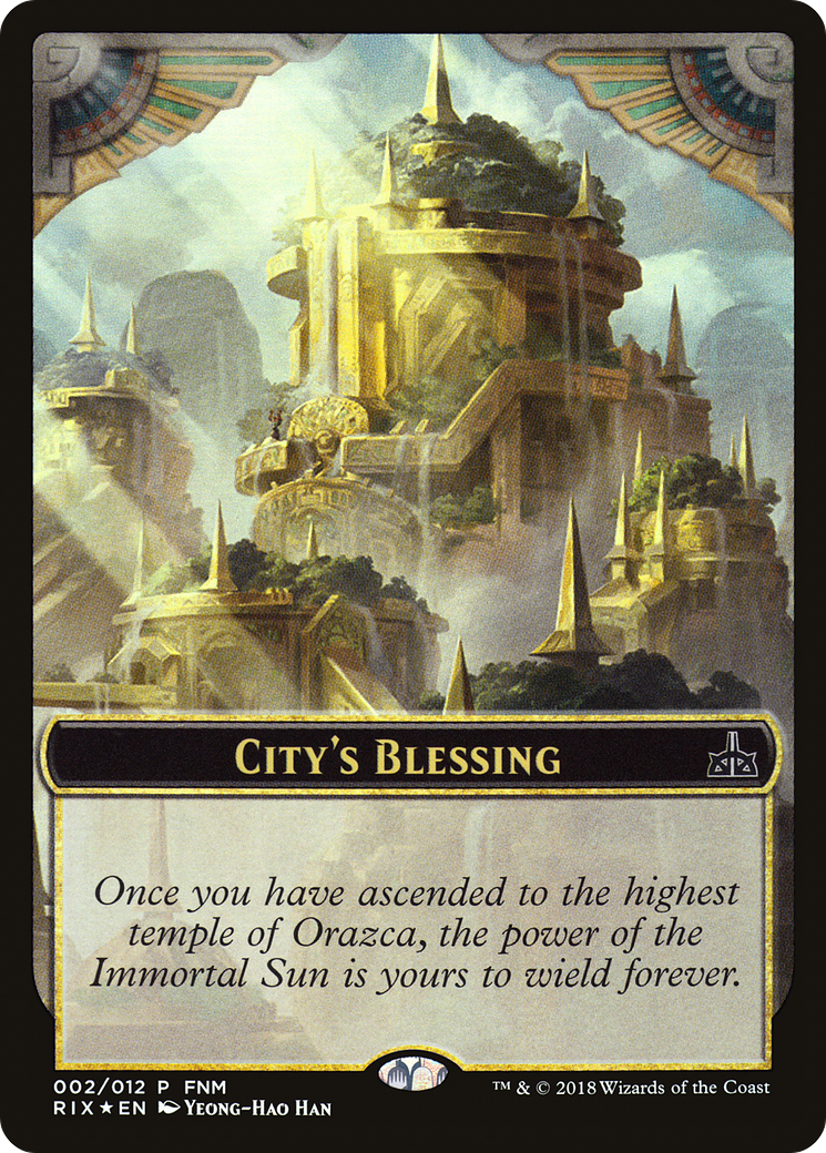 City's Blessing (002) // Elemental (002) Double-Sided Token (FNM) (F18) - Foil