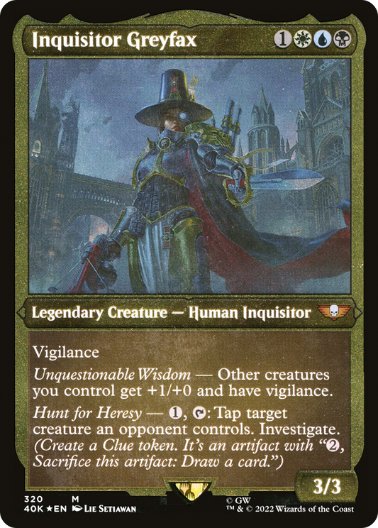 Inquisitor Greyfax (320) (Display Commander) (Thick Stock) - Foil Etched