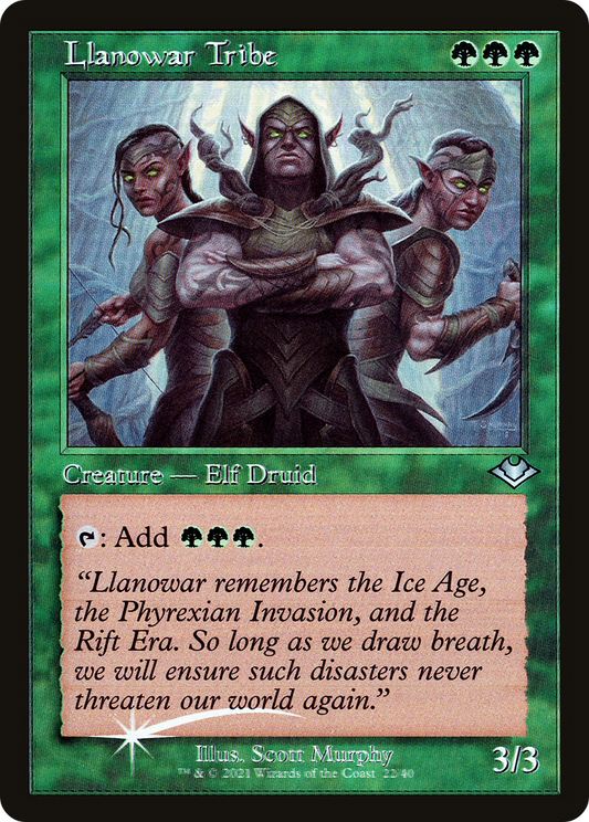 Llanowar Tribe (022) (Retro Frame) - Foil