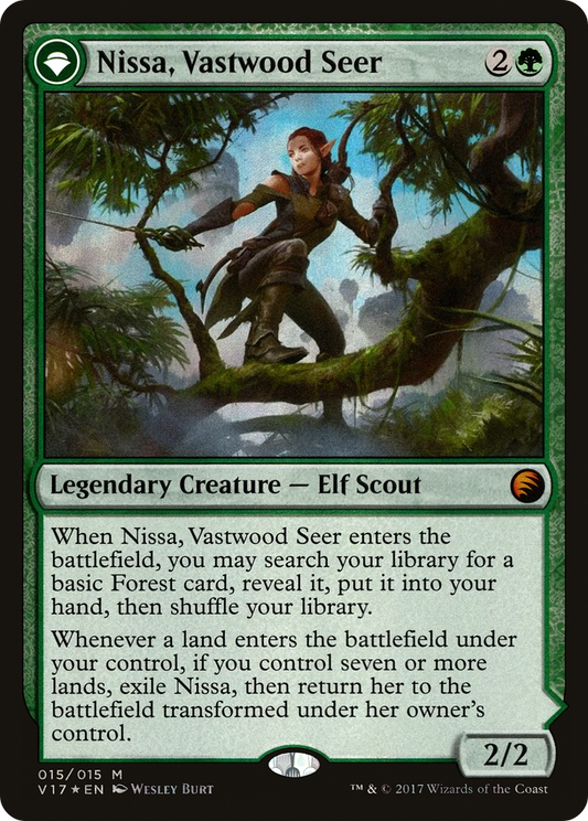 Nissa, Vastwood Seer // Nissa, Sage Animist (V17) - Foil
