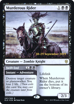 Murderous Rider // Swift End (097) (Prerelease) - Foil