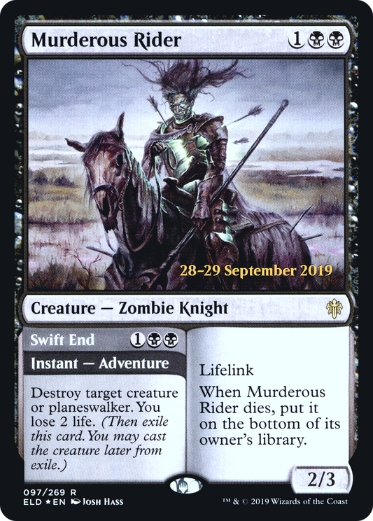 Murderous Rider // Swift End (097) (Prerelease) - Foil