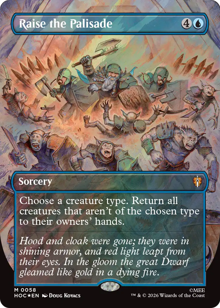 Raise the Palisade (0058) (Borderless) (HOC) - Surge Foil