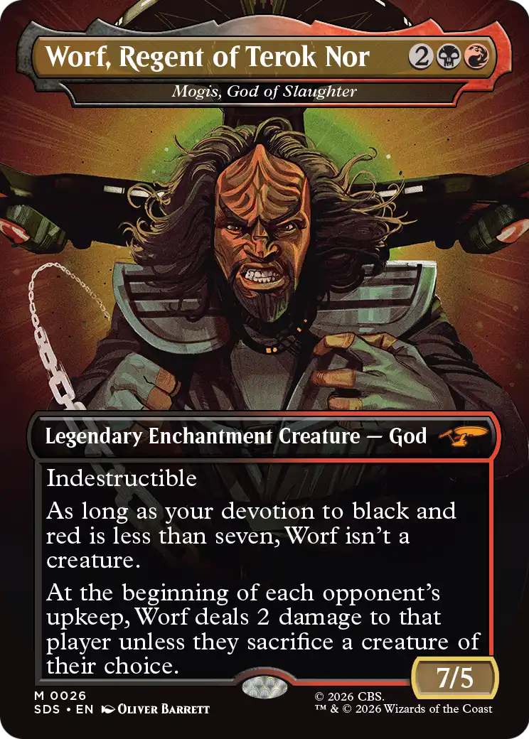 Worf, Regent of Terok Nor [Mogis, God of Slaughter] (0026) (Borderless) (SDS) - Foil